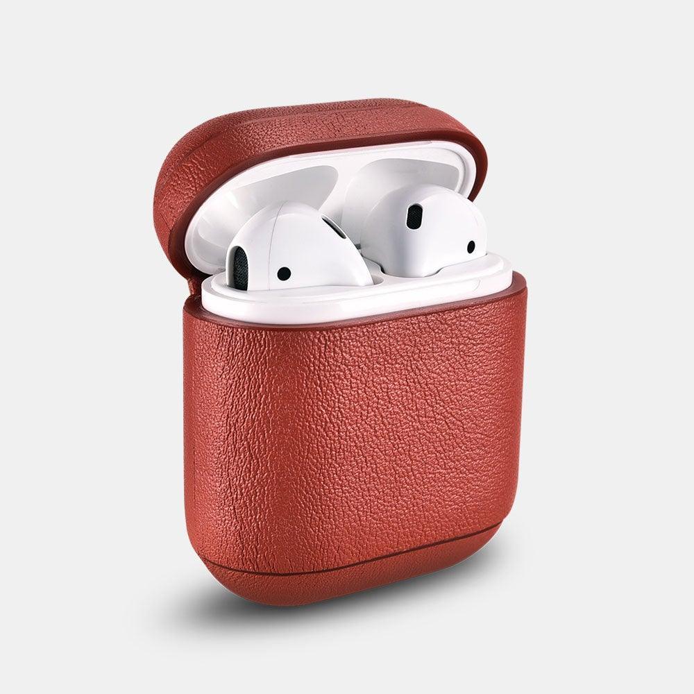 ICARER Airpods Nappa Leather Protective Case Cover - Red - Tech Goods