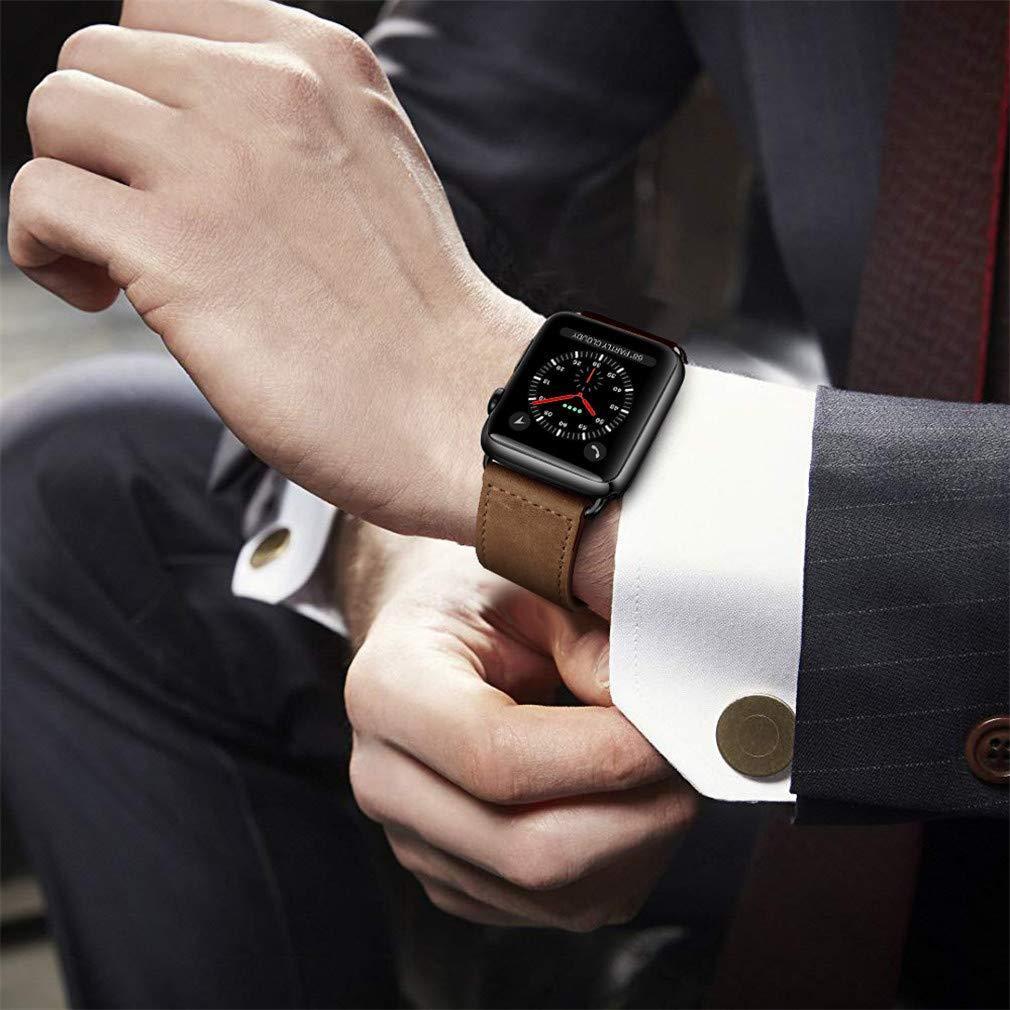 KYISGOS Apple Watch Band 42/44mm Genuine Leather - Dark Brown - Tech Goods