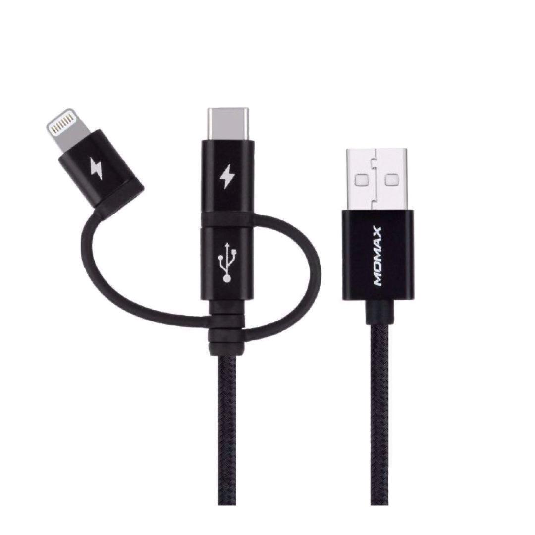 Momax Elite Link 3 In 1 Cable 1M - Black - Tech Goods