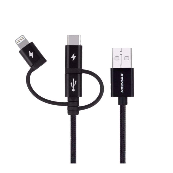 Momax Elite Link 3 In 1 Cable 1M - Black - Tech Goods