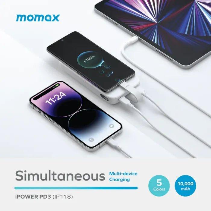 Momax iPower PD 3 10000mAh battery pack IP118 - Black - Tech Goods