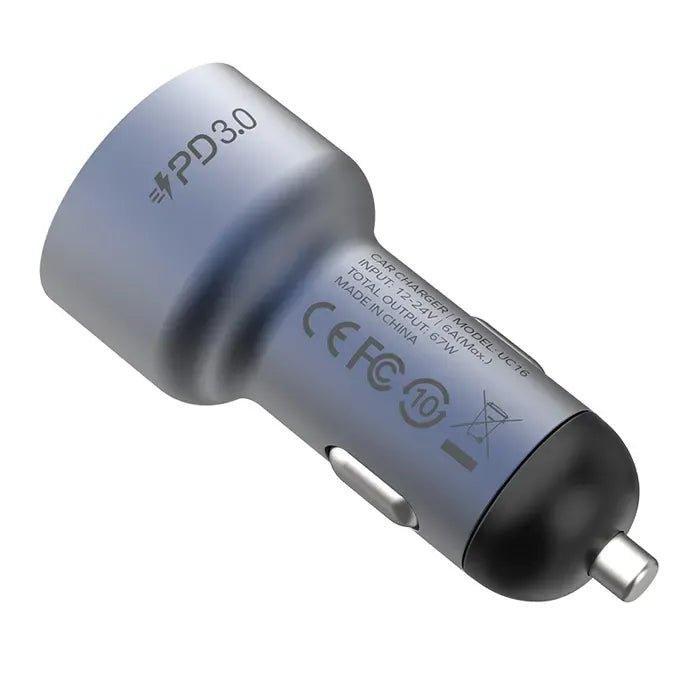 Momax Move 67W Dual-Port Car Charger - Grey - Tech Goods