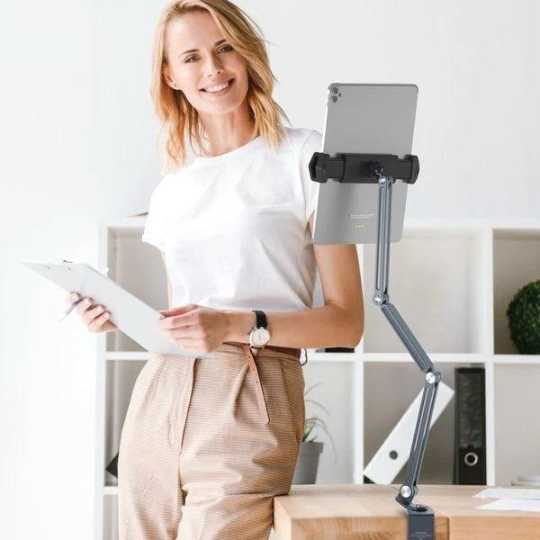 Momax Multi-Stand Full Motion Desk Mount for Tablet - Space Grey - Tech Goods