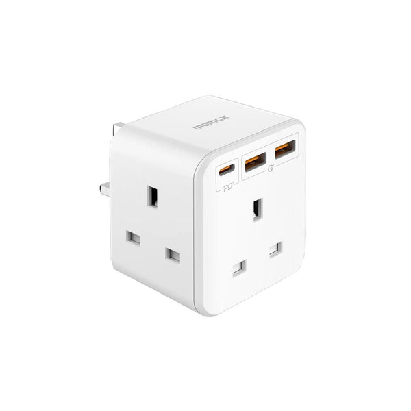 Momax One Plug 3-Outlet Cube Extension Socket - White - Tech Goods