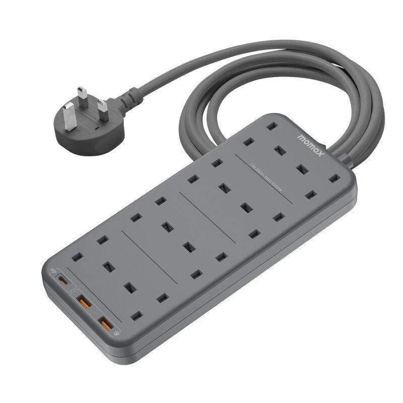 Momax One Plug PD 20W 8-Outlet Power Strip - Grey - Tech Goods