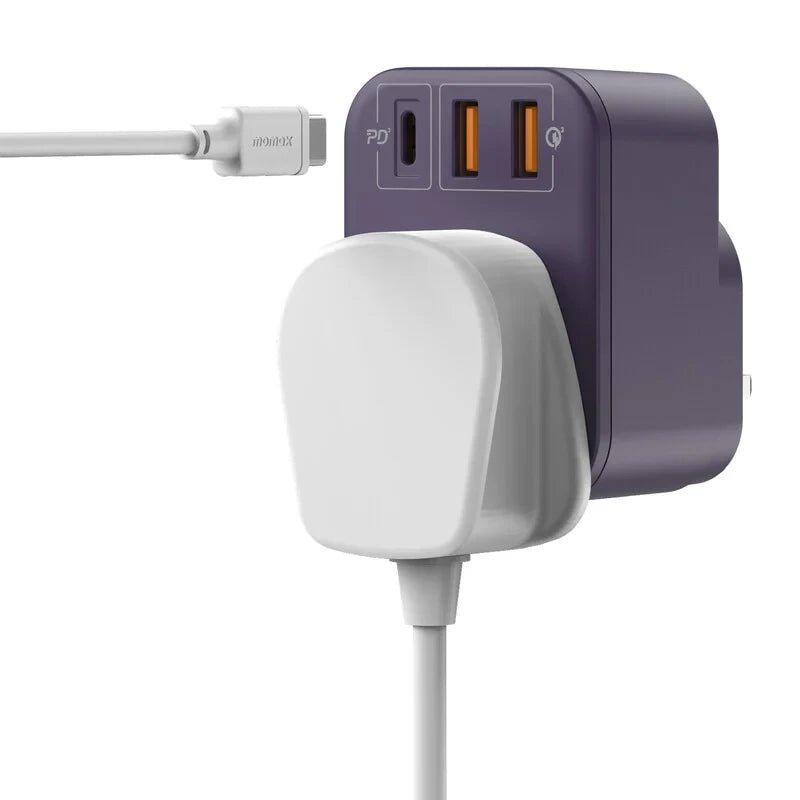 Momax ONEPLUG 1-Outlet Extension Socket With USB - Deep Purple - Tech Goods