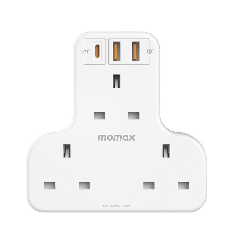 Momax OnePlug PD20W 3 Outlet T Strip - White - Tech Goods