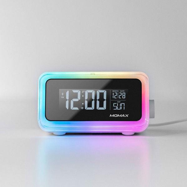 Momax Q.Clock 2 Digital Clock with Wireless Charger with Light - White - Tech Goods
