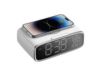 Momax Q.Clock 5 Digital Clock with Wireless Charger - White - Tech Goods