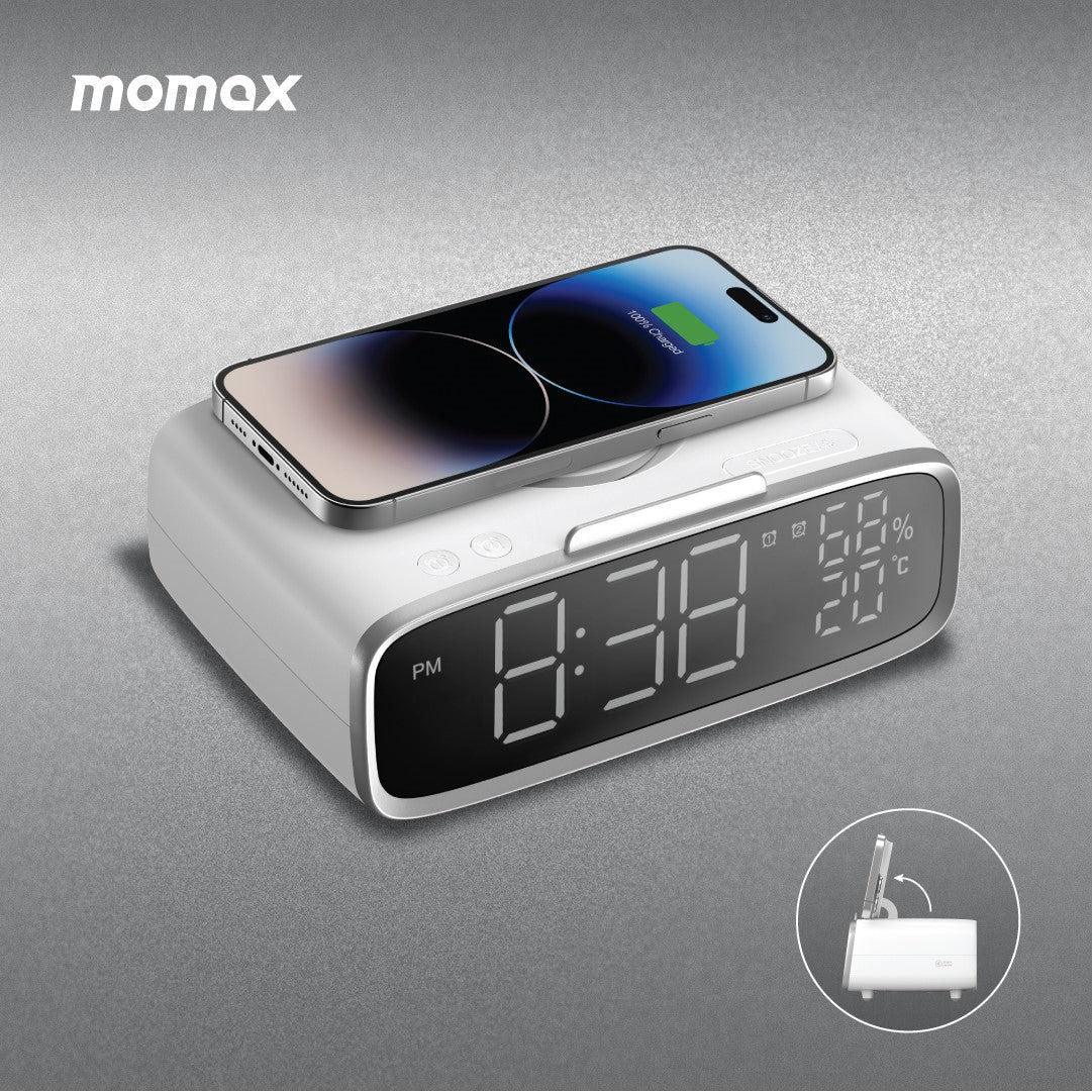 Momax Q.Clock 5 Digital Clock with Wireless Charger - White - Tech Goods