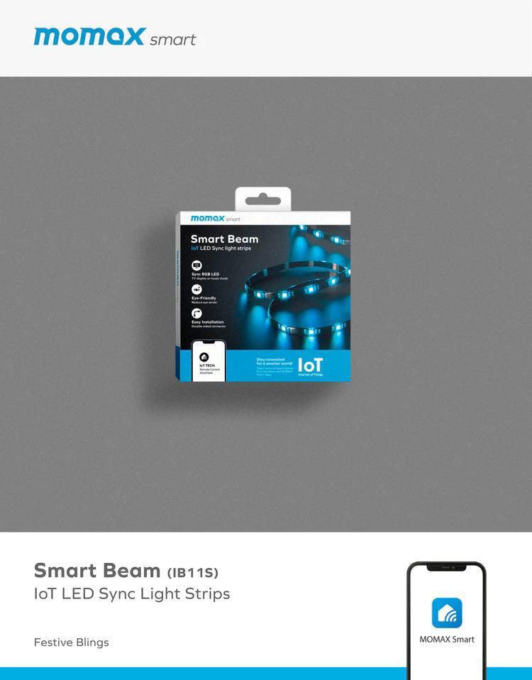 Momax Smart Beam Lot LED Sync Light Strips - Black - Tech Goods