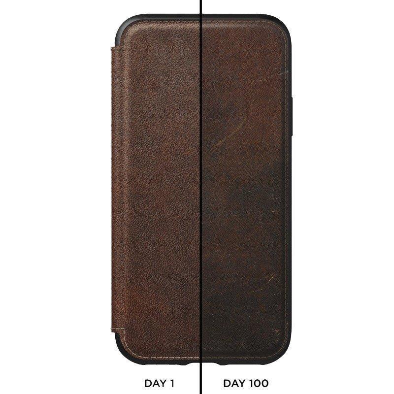 NOMAD Tri-Fold Folio Leather Case For iPhone Xs Max - Rustic Brown - Tech Goods