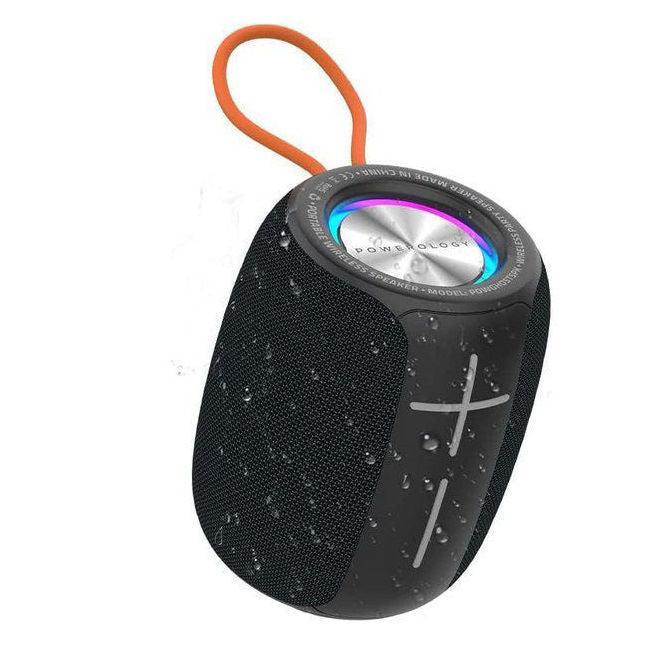 Powerology Ghost Speaker Bluetooth 5.0 Water Resistant - Black - Tech Goods