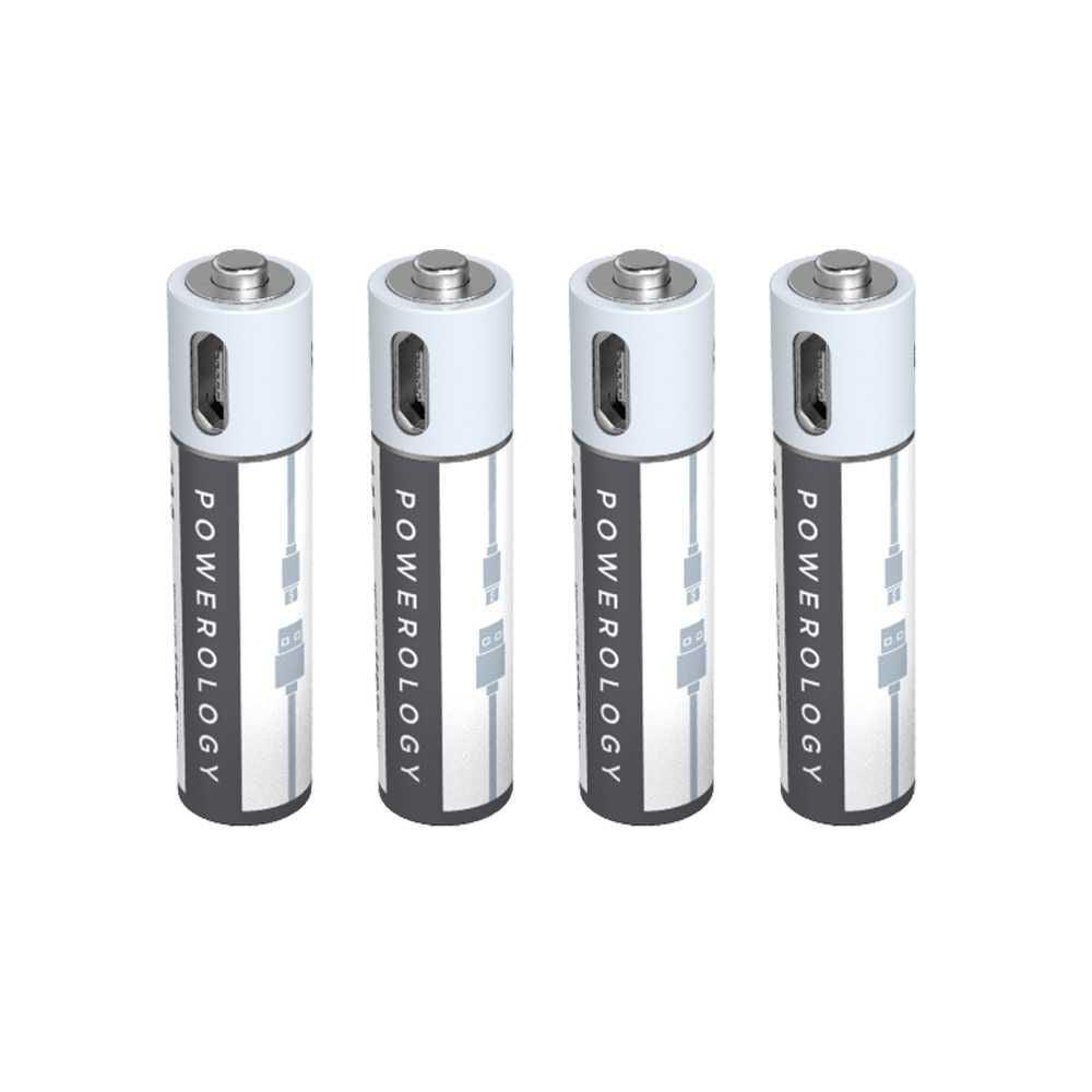 Powerology USB Rechargeable Lithium-ion Battery AA ( 4pcs /pack ) - Tech Goods