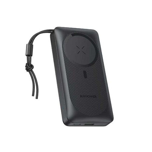 RAVPower 20000 mAh Battery with Type-C port and USB port with magnet for wireless charging - Black - Tech Goods