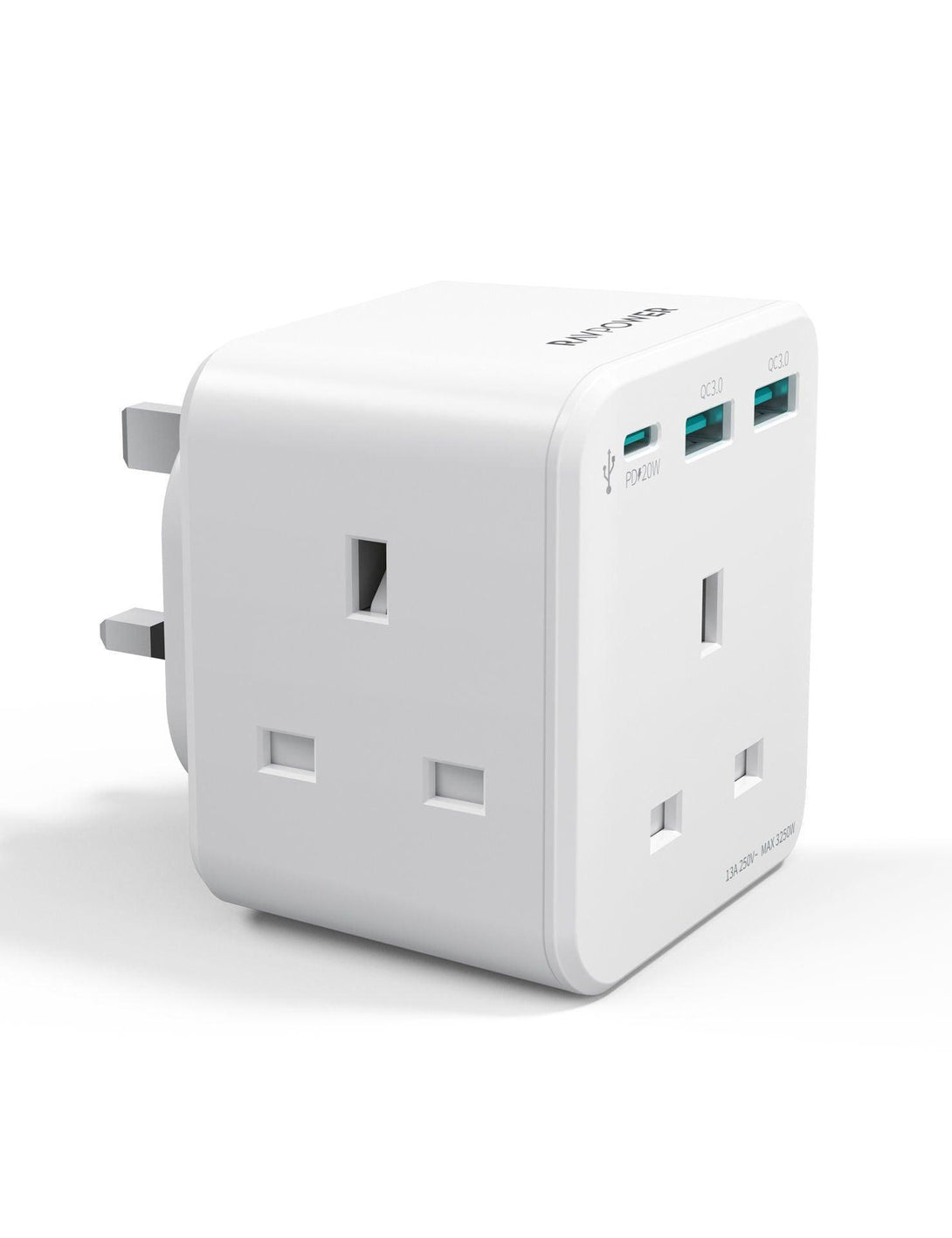 RAVPower PD 20W Wall Charger with 3 AC Plug - White - Tech Goods