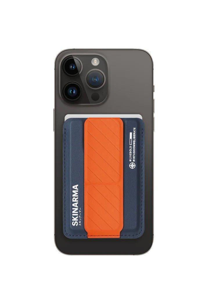 SkinArma Kado Mag-Charge Card Holder With Grip Stand - Black / Black - Tech Goods