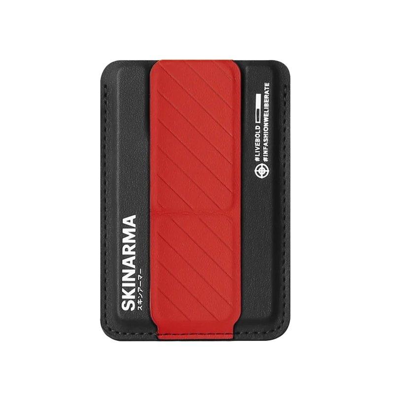 SkinArma Kado Mag-Charge Card Holder With Grip Stand - Black / Red - Tech Goods