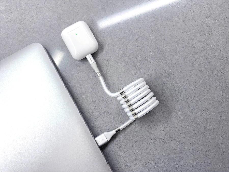 SuperCalla Magnetic USB-A to Lightning Cable 2m - White - Tech Goods