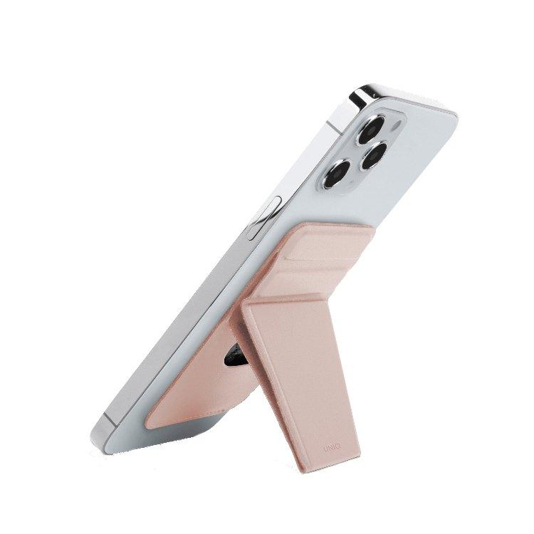 Uniq Lyft Magnetic Snap-on Stand and Card Holder for iPhone - Blush Pink - Tech Goods