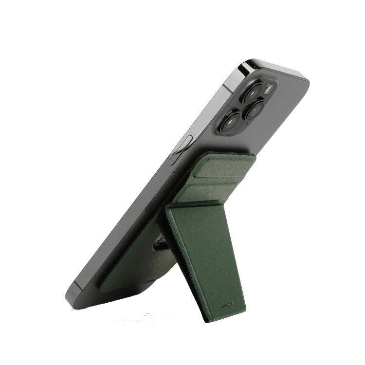 Uniq Lyft Magnetic Snap-on Stand and Card Holder for iPhone - Pine Green - Tech Goods