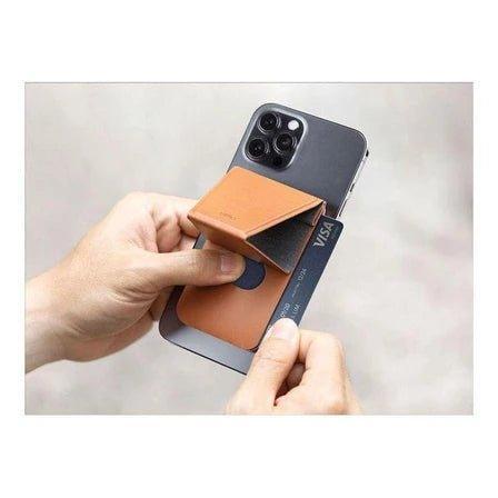 Uniq Lyft Magnetic Snap-on Stand and Card Holder for iPhone - Toffee Brown - Tech Goods