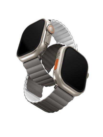 Uniq Revix Reversible Magnetic Apple Watch Strap 49/45/44/42mm - Ash Grey /Dove White - Tech Goods