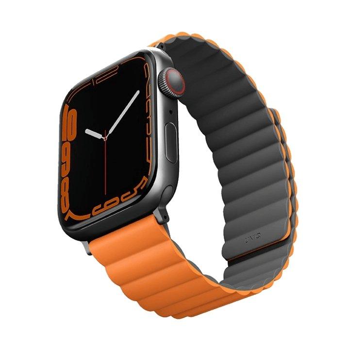 Uniq Revix Reversible Strap for Apple Watch 42/44/45mm - Charcoal Grey / Orange - Tech Goods