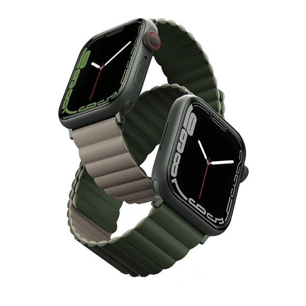 Uniq Revix Reversible Strap for Apple Watch 42/44/45mm - Pine Green / Taupe - Tech Goods