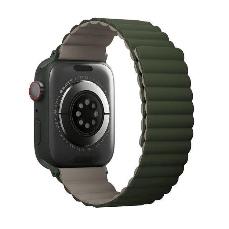 Uniq Revix Reversible Strap for Apple Watch 42/44/45mm - Pine Green / Taupe - Tech Goods