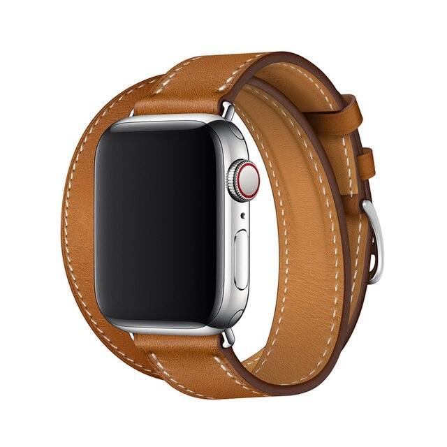 Valkit Apple Watch Bands 42/44/45mm Genuine Leather - Brown - Tech Goods