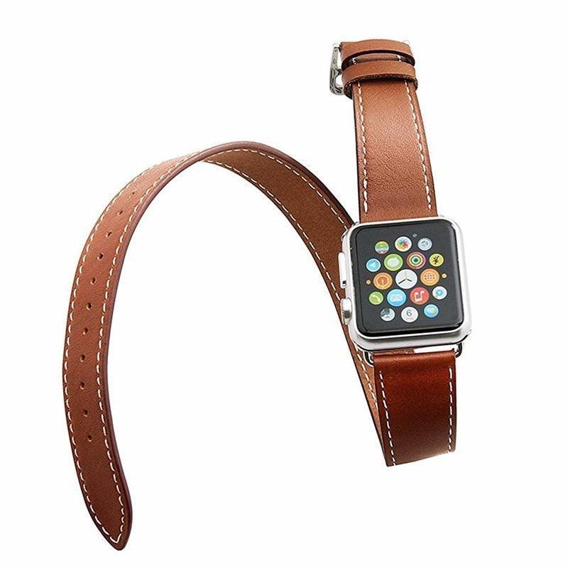 Valkit Apple Watch Bands 42/44/45mm Genuine Leather - Brown - Tech Goods