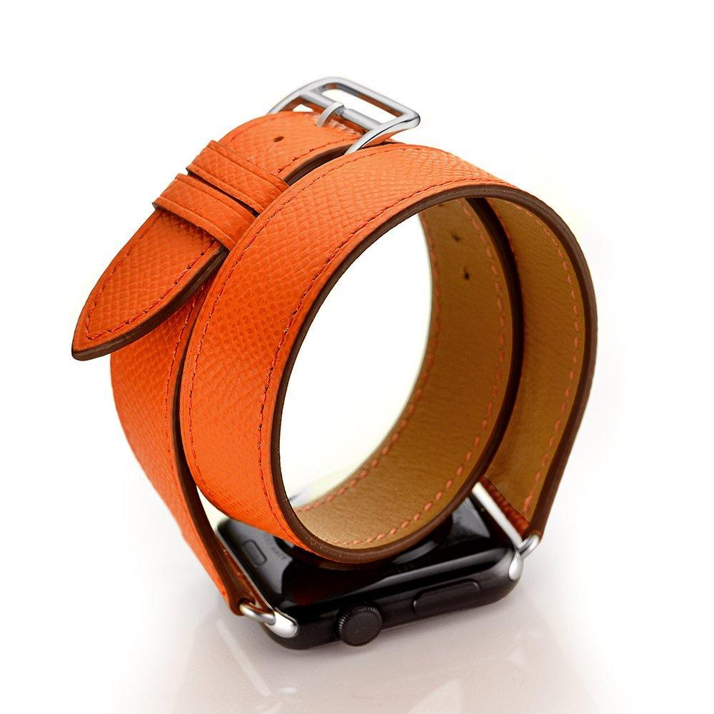 Valkit Apple Watch Bands 42/44/45mm Genuine Leather - Orange - Tech Goods