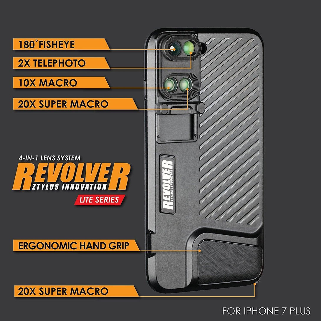 Ztylus Revolver Lite 4 in 1 Rotatable Dual Optics Lens System for iPhone 7 Plus - Tech Goods